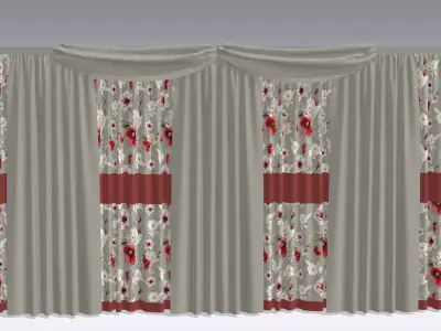 Curtain Low-poly 3D model