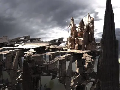 Egyptian Throne Horus Scene Kit bash 3D 3D model