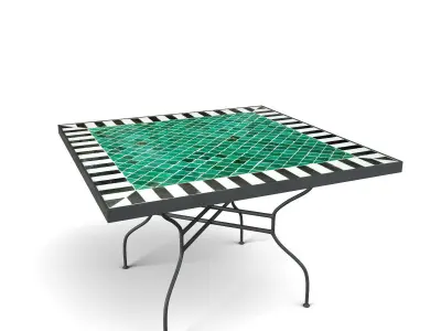 Square Mosaic Dining Table 2 3D model