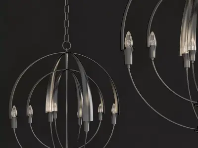 Double Cirque Chandelier low poly 3d model Low-poly 3D model
