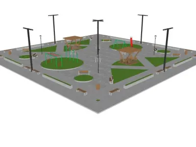 Public Square 01 3D model