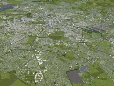 Berlin 50x50km 3D City Map 3D model