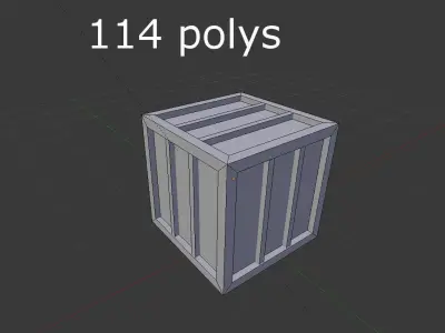 low poly wooden crate Low-poly 3D model