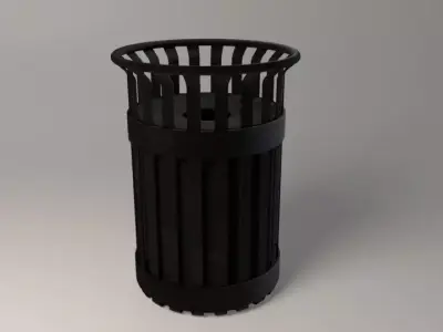 City Street Trash Can Low-poly 3D model