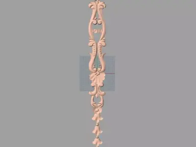 Door flower 3D relief STL Model for CNC woodworking carving E283 3D model