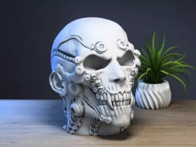 Robot skull human Headphone Stand 3D print model