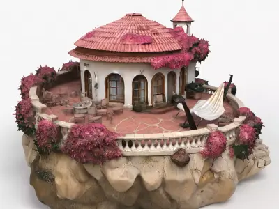 Cliffside Cottag High Detail 3D model