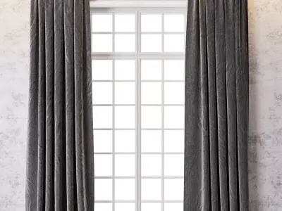Curtains 7 velvet curtain 3D model