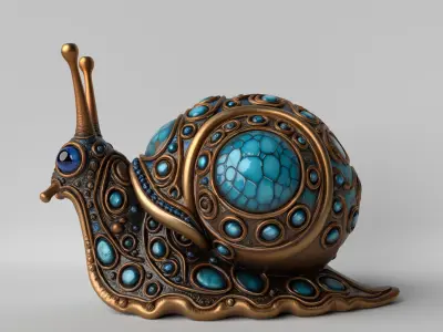 SciFi Snail Futuristic Shell Crawler 3D print model