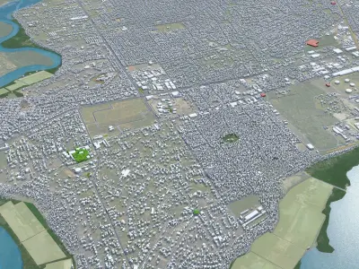 Matola Mozambique 20km AI Low-poly 3D model