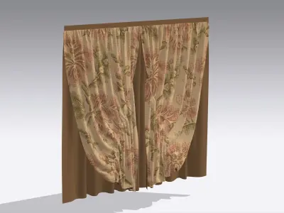 Curtain Low-poly 3D model