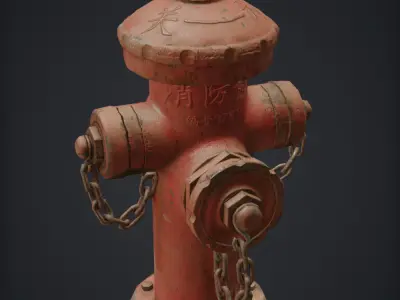 Fire Hydrant - Chinese Style Design Low-poly 3D model