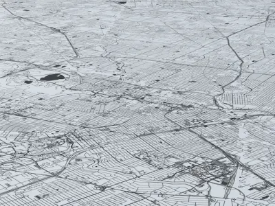 Houston Road Network and Streets 3D model