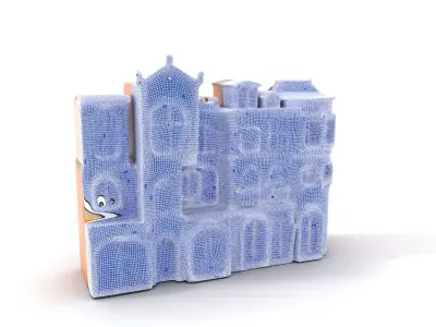 Vintage Townhouse Facade model pack Low-poly 3D model