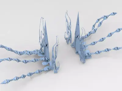 Sci fi squid gate particle accelerator Bridges  Low-poly 3D model