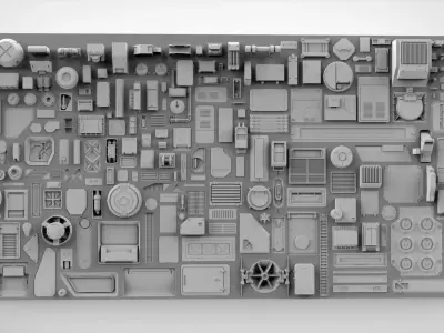 Sci fi trim sheets 4 3D model