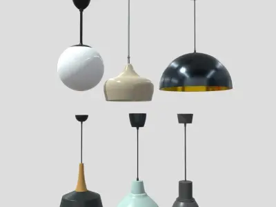 Ceiling Lamp Pack Low-poly 3D model