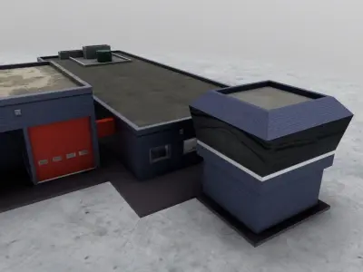 EGKK Fire Station Low-poly 3D model
