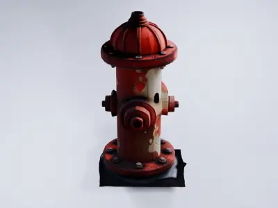 Stylized Fire Hydrant - Low Poly Static Visualization Asset 3D model