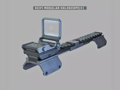 Sci-Fi Holographic Sight Game Ready Asset 3D model 3D model