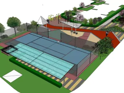 Modern Recreational Park Design   SketchUp 3D Model 3D model