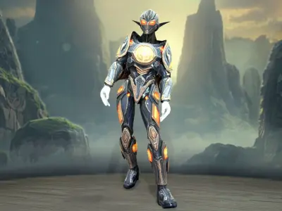 Futuristic Battle Armor model pack Low-poly 3D model