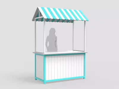 Wooden Food Stand 1 3D model