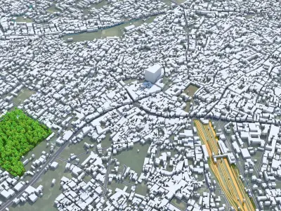 Dehradun Uttarakhand India 30km Low-poly 3D model