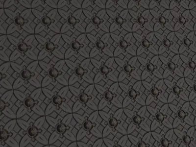 Classic Embossed Black Floral Ornament Relief PBR Seamless Texture
