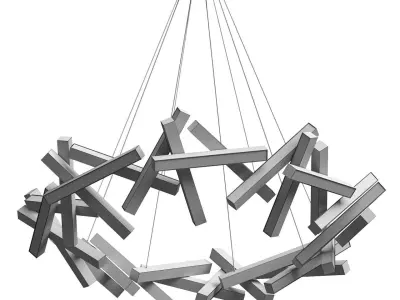 Chaos Ring Chandelier Low-poly 3D model