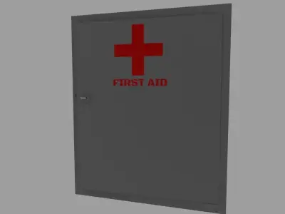 First aid cabinet  Low-poly 3D model