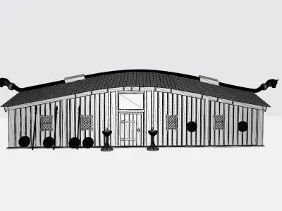 The Vikings barn 3D print model