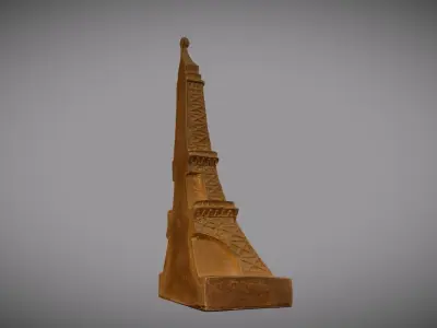 Gold Eiffel Tower Bookend 3D model