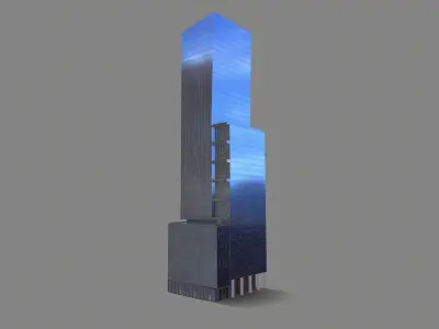 250 Howard Street Building San Francisco Low-poly 3D model