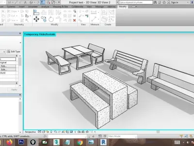 revit urban furniture  families pack 3D model