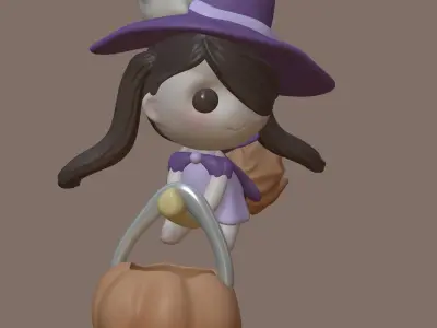 Lovely Halloween characters 3D print model