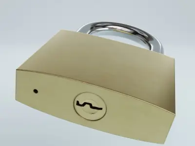 Padlock two metal padlocks 3D model