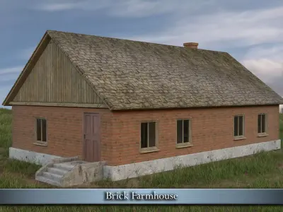 Brick Farmhouse Low-poly 3D model