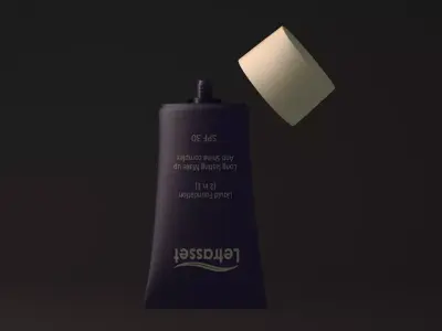 Sunscreen cream tube 3D model