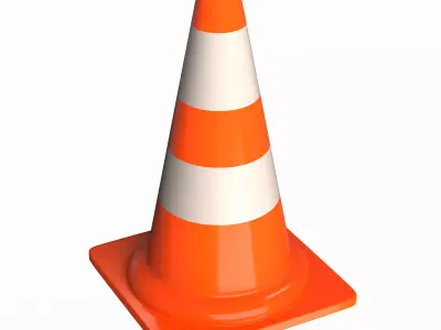 Traffic Cone Low-poly 3D model