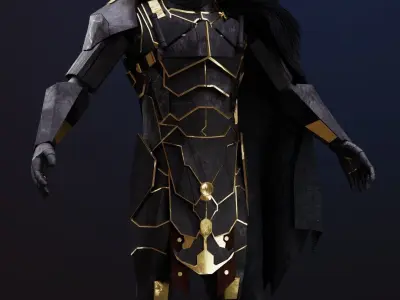 Sci-fi Knight  - A futuristic armoured character Low-poly 3D model