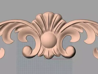 Door design 3D relief model STL format file for CNC carving E692 3D model
