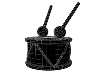 Cartoon Drum v1 002 Low-poly 3D model