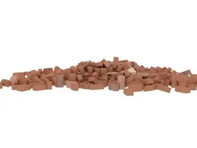 bricks pallet pile 3 3D model