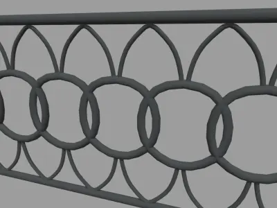 Fence 07 Low-poly 3D model