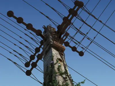 CloseUp - Electric Column scene render 3D model