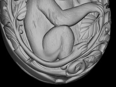 Monkey in Egg Model -3d STL Print Model 3D print model