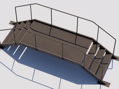 Rooftop Stairs 08 Low-poly 3D model