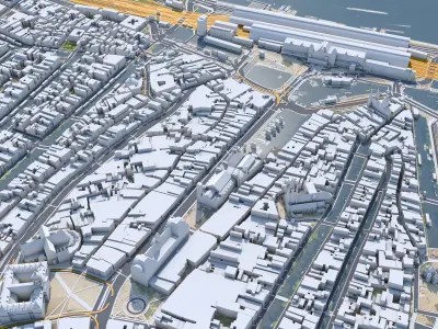 Amsterdam Downtown Netherlands Low-poly 3D model