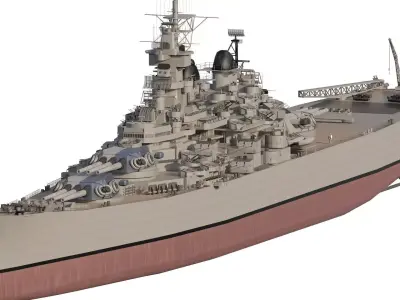 WW2 US NAVY battleship USS Iowa BB-61 3D model
